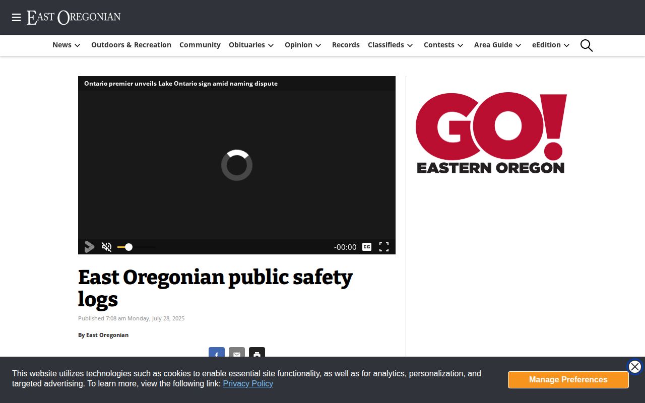 Morrow County East Oregonian public-safety news coverage